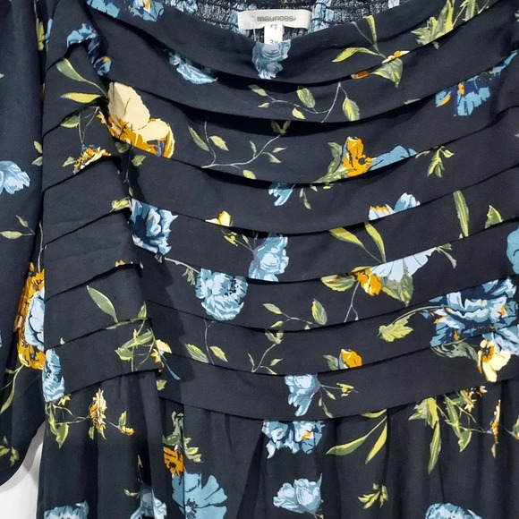 NWOT Maurices Black Floral Pleated Puff Sleeve Mini Dress in Size 3X - Picture 5 of 11